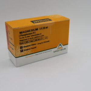 APPROVED MAGNESIUM 2X25 ml (Phosphonazo III) For the 'n Vitro determination Magnesan in serum, plasma or uwve Cant. FVD REF 285 001-P Standard Etalon 25/12) Reagent/Reactif The Creative Ap SPECTRUM