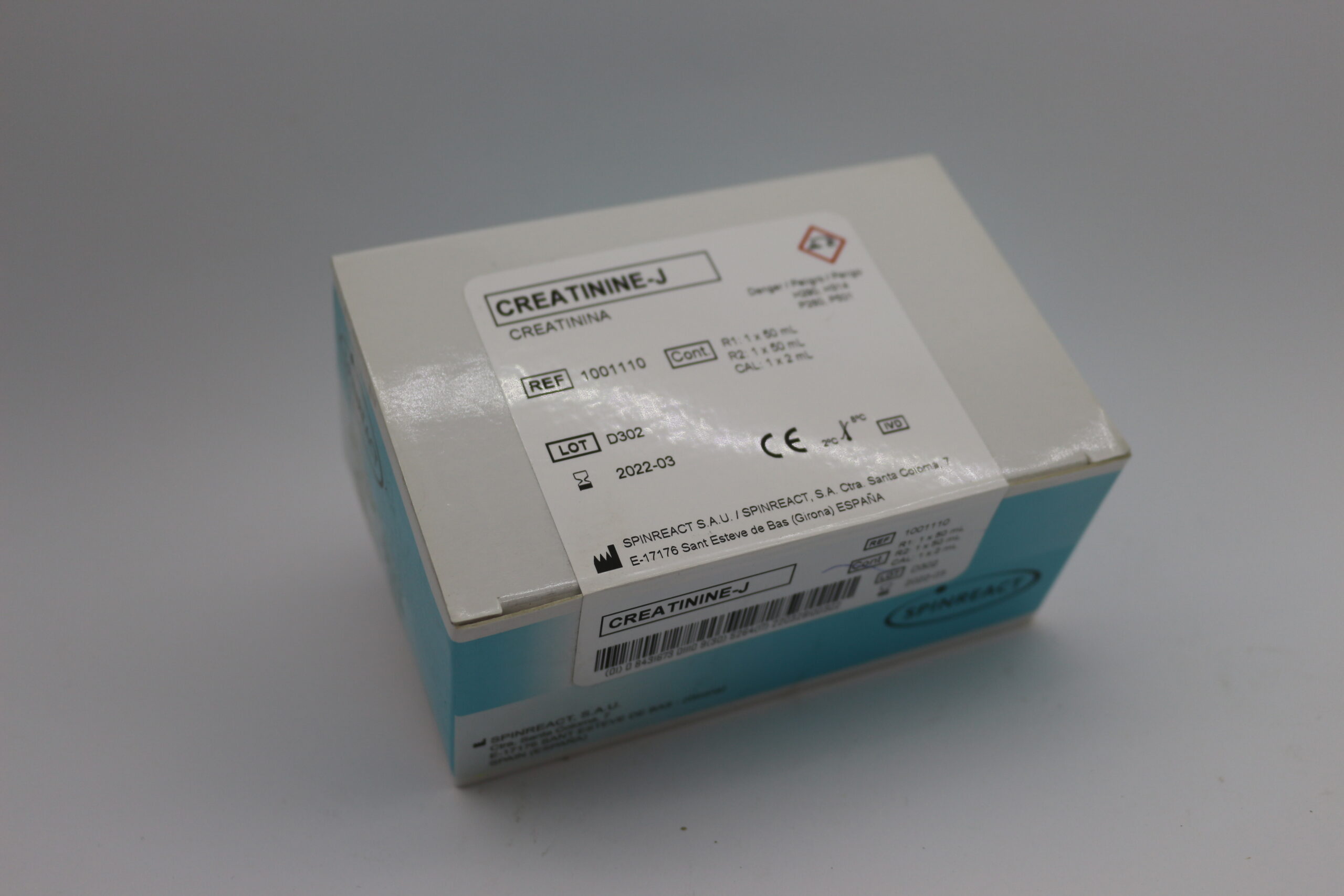 Creatinine (Kin) Spinreact 100ml 1 CREATININE-J CREATININA REF 1001110 Cont LOT 0302 2022-03 CE SPINREACT SAU ISPINREACT SA E-17178 Sant Esteve da Bas (Gina) ESPAÑA CREATININE-J