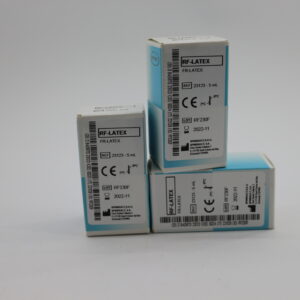 These are boxes of RF-LATEX reagent kits, likely used for medical diagnostic testing